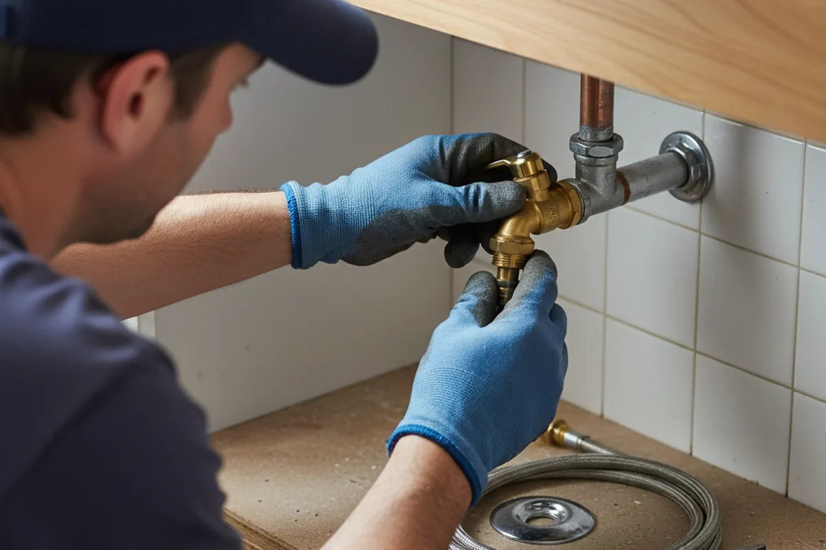 Shutoff valve and fitting work during Burst Pipe Repair in Craigsville